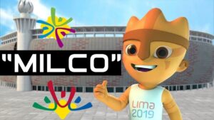 Milco e os mascotes dos Jogos Panamericanos