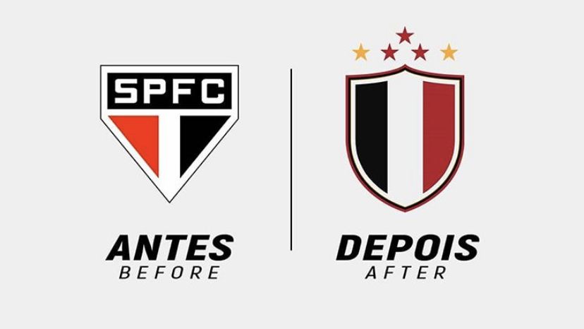 Projeto nas redes sociais propõe novos escudos para clubes de