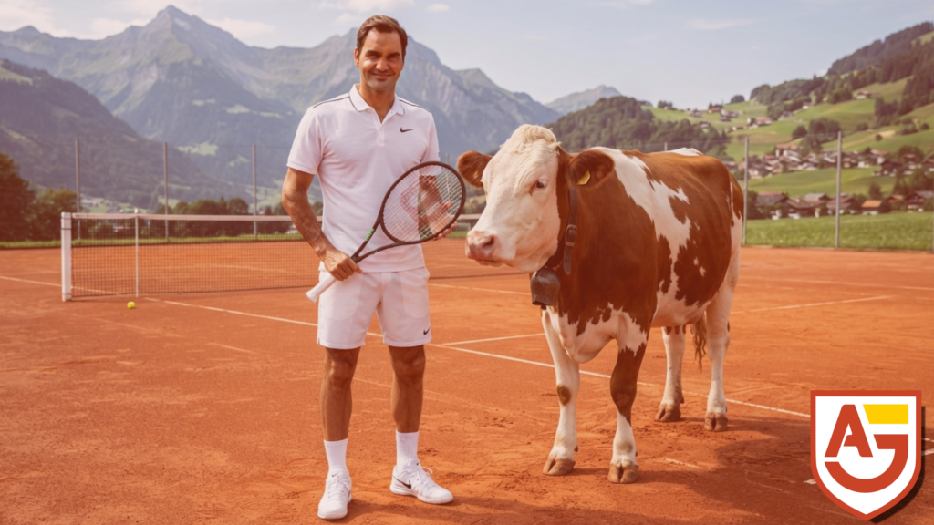 Por que Roger Federer ganhou uma vaca de presente após vencer seu primeiro Grand Slam?